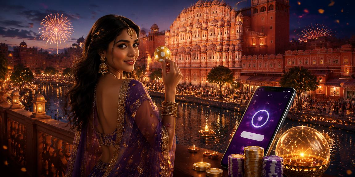 Exciting slots gaming scene in Jaipur with vibrant colors